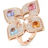 Roberto Coin 18k Rose Gold Venetian Princess Carnival Multi Gemstone & Diamond Statement Ring In Rose Gold
