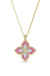 Roberto Coin Venetian Princess Diamond & Rhodonite Pendant Necklace In Multi