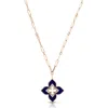 Roberto Coin 18k Rose Gold Venetian Princess Lapis & Diamond Flower Pendant Necklace, 33 In Rose Gold
