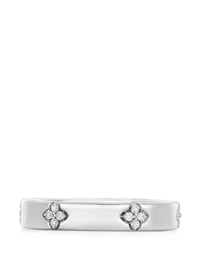 Roberto Coin Venetian Princess Diamond Ring In Silver