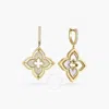 Roberto Coin Venetian Princess Mother Of Pearl And Diamond Flower Earrings In 18k Yellow Gold - 8883 In Yellow