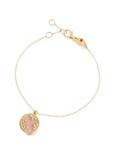 Roberto Coin Venetian Princess Pink Opal And Diamond Bracelet In Gold