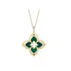 Roberto Coin Venetian Princess Pirouette Diamond Pave & Malachite Pendant In Yellow Gold