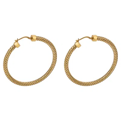 Pre-owned Roberto Coin Vintage 18k Yellow Gold Hoop Earrings