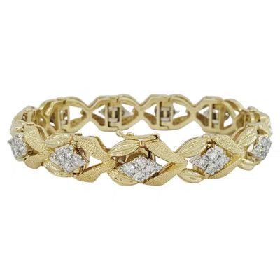 Pre-owned Roberto Coin Vintage Authentic Diamond And Yellow Gold Bracelet