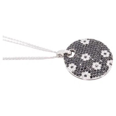 Pre-owned Roberto Coin White Gold, Diamond, Black Diamond, And Ruby Fantasia Necklace