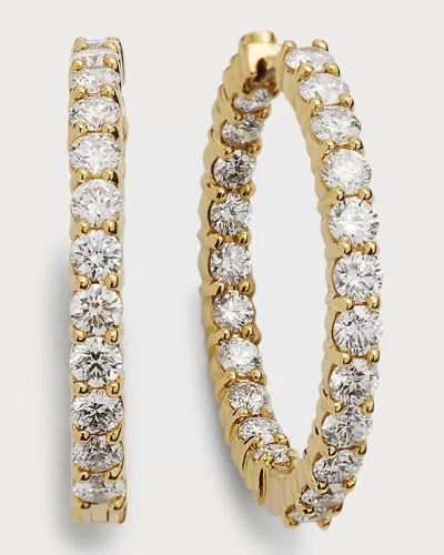 Roberto Coin White Gold Diamond Hoop Earrings In 05 Yellow Gold