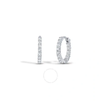 Roberto Coin White Gold Inside Out Diamond Hoop Earrings .75ctw