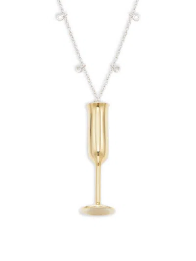 Roberto Coin Women's 18k Two Tone Gold & 0.07 Tcw Diamond Pendant Necklace