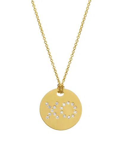 Roberto Coin Women's 18k Yellow Gold & 0.07 Tcw Diamond "xo" Medallion Necklace