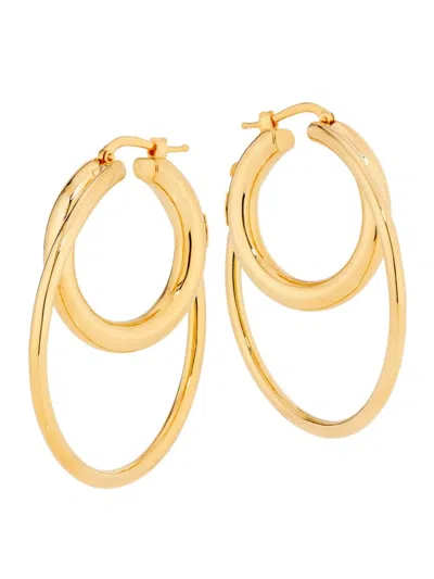Roberto Coin Women's 18k Yellow Gold Medium Double Hoop Earrings