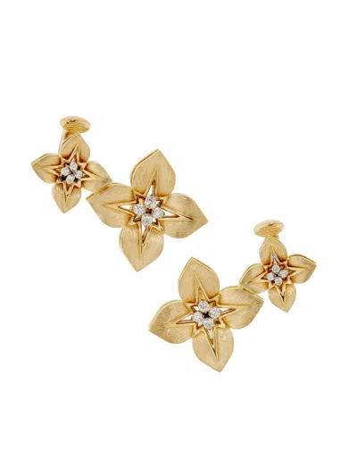 Roberto Coin Women's Aurora Dia Aurora 18k Yellow Gold & 0.08 Tcw Diamond Ear Climbers In Neutral