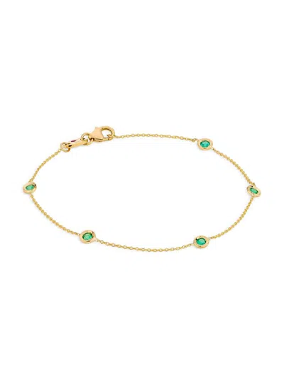 Roberto Coin 18k Gold 5-ruby Station Bracelet In Yg