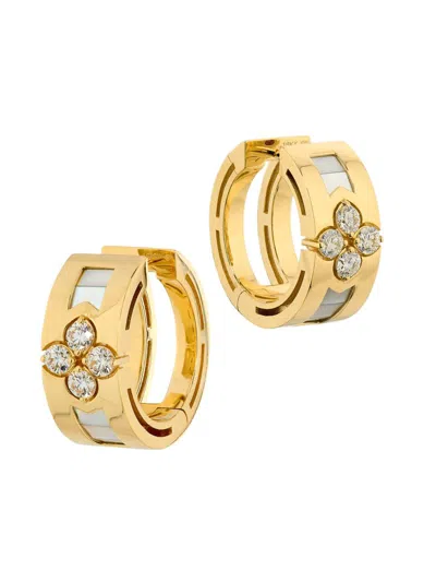 Roberto Coin Women's Love In Verona 18k Yellow Gold & 0.65 Tcw Diamond Hoop Earrings In Metallic
