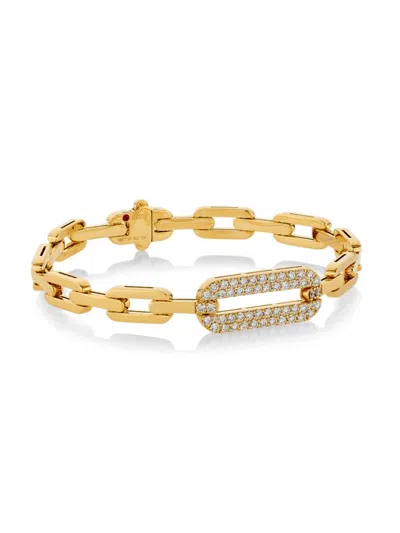 Roberto Coin Women's Navarra 18k Yellow Gold & 0.90 Tcw Diamond Chain Bracelet
