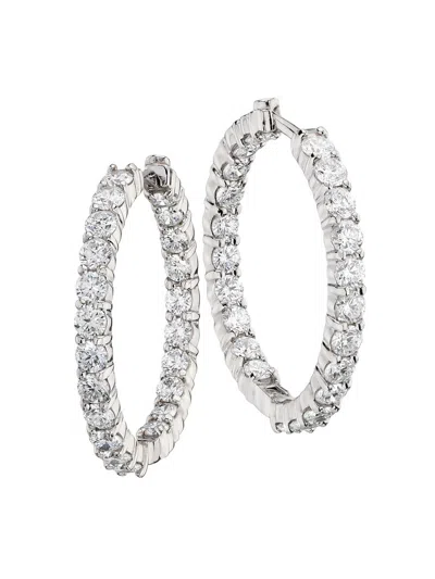 Roberto Coin Women's Perfect Diamond Hoops 18k Yellow Gold & 3.43 Tcw Diamond Inside-out Hoop Earrings In Green