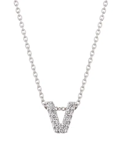 Roberto Coin Women's Tiny Treasures 0.08 Tcw Diamond & 18k White Gold Initial Necklace In Orange