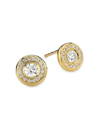 Roberto Coin Women's Tiny Treasures 18k Gold & 0.56 Tcw Diamond Halo Stud Earrings