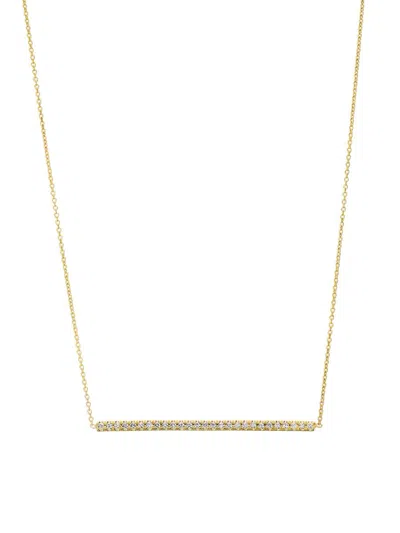 Roberto Coin Women's Tiny Treasures 18k Yellow Gold & 0.18 Tcw Diamond Bar Pendant Necklace