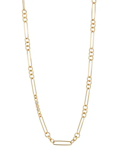 Roberto Coin Women's Tiny Treasures 18k Yellow Gold, Ruby & 0.18 Tcw Diamond Necklace In Green