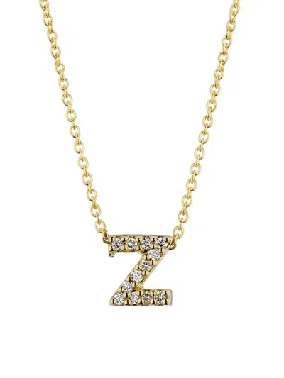 Roberto Coin Women's Tiny Treasures Diamond & 18k Yellow Gold Initial Necklace In Metallic