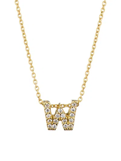 Roberto Coin Women's Tiny Treasures Diamond & 18k Yellow Gold Initial Necklace In Burgundy
