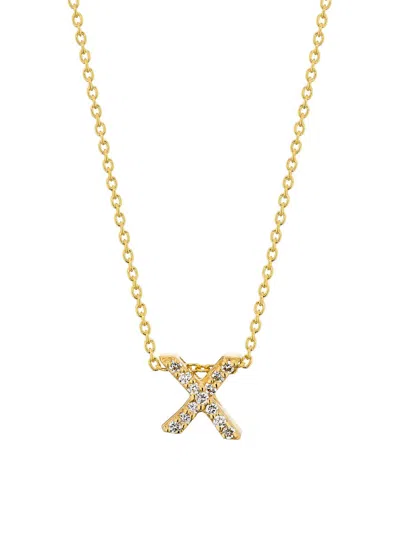Roberto Coin Women's Tiny Treasures Diamond & 18k Yellow Gold Initial Necklace In Green