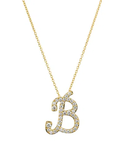 Roberto Coin Diamond Initial Necklace In Yellow Gold