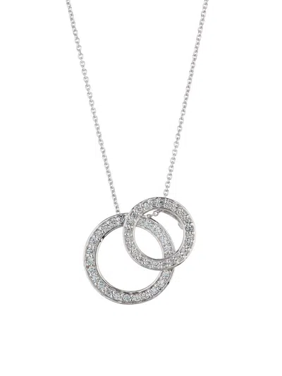 Roberto Coin Two-circle Pendant Necklace In White Gold