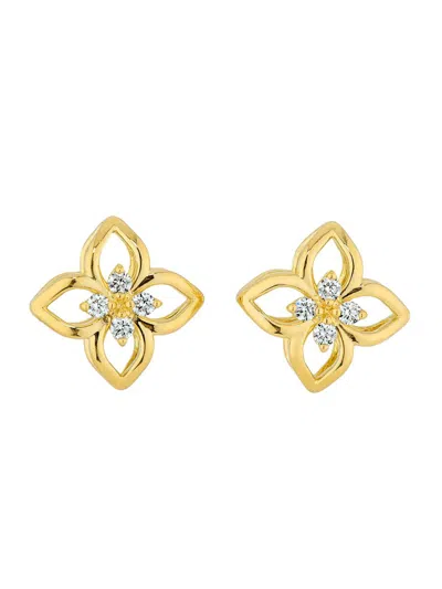 Roberto Coin Women's Venetian Princess 18k Yellow Gold & 0.12 Tcw Diamond Flower Stud Earrings