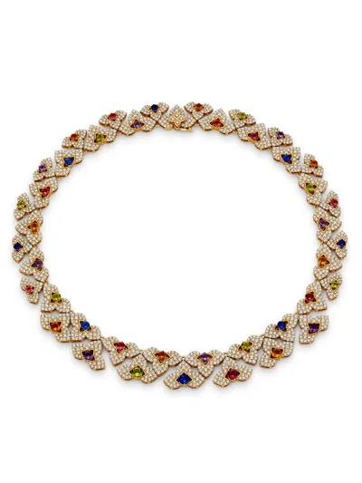 Roberto Coin Women's Venetian Princess Carnivale 18k Rose Gold & Multi-gemstone Collar Necklace In Black