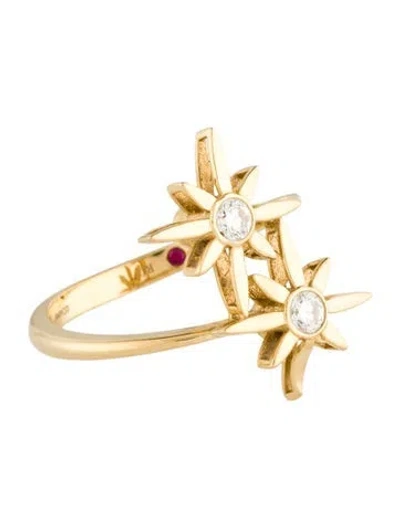 Pre-owned Roberto Coin X Disney Diamond Cinderella Wand Bypass Ring In Multicolor