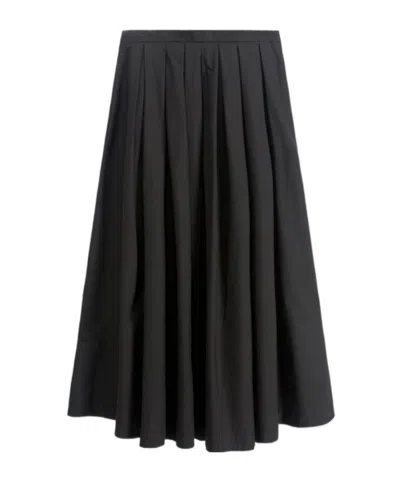 Roberto Collina A Wide Pleated Skirt In Black