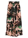 Roberto Collina Abstract-print Wide-leg Trousers In Black