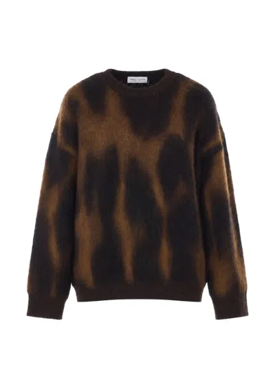 Roberto Collina Abstract-pattern Long-sleeve Sweater In Black