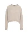 Roberto Collina Alpaca Blend Sweater With Round Neckline And Ribbed Details In Animal Print
