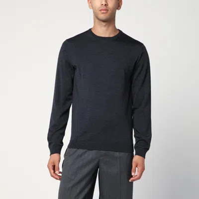 ROBERTO COLLINA ROBERTO COLLINA ANTHRACITE GREY CREW NECK WOOL SWEATER