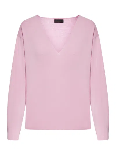 ROBERTO COLLINA ASYMMETRIC V-NECK SWEATER