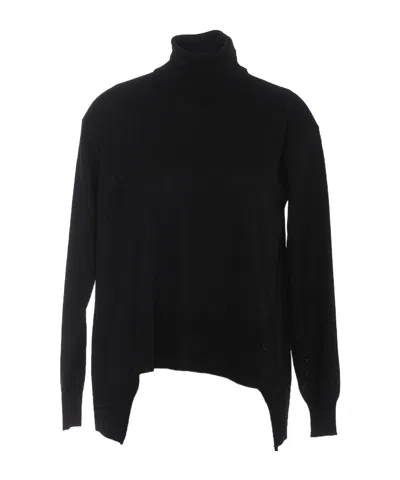 Roberto Collina Asymmetrical Hem Sweater In Black
