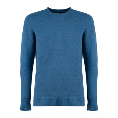 Roberto Collina Avio Bouclé Crew-neck Sweater In Blue