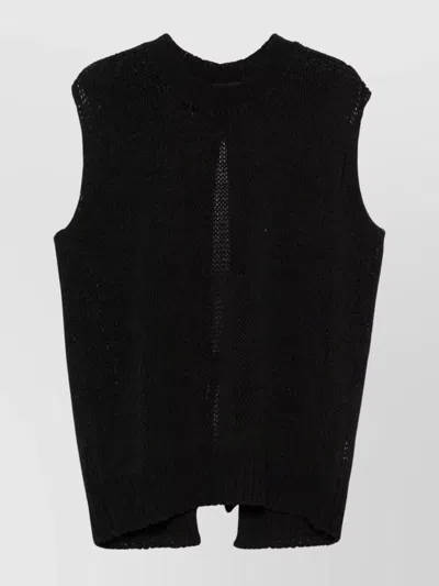 ROBERTO COLLINA BACK SLIT COTTON BLEND TOP