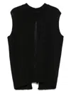 Roberto Collina Back Slit Cotton Blend Top In Black