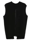 Roberto Collina Back Slit Cotton Blend Top In Black