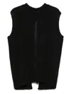Roberto Collina Back Slit Cotton Blend Top In Black