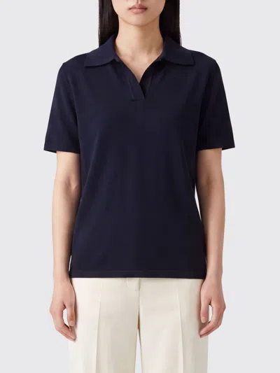 Roberto Collina Basic Viscose Blend Polo Shirt In Blue