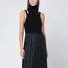 Roberto Collina Black Cashmere Blend Turtleneck Top In Black
