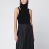 Roberto Collina Black Cashmere Blend Turtleneck Top In Black