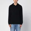Roberto Collina Black Cashmere Hooded Sweatshirt In Black