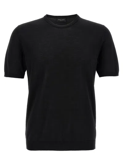 ROBERTO COLLINA BLACK KNITTED T-SHIRT