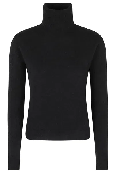 Roberto Collina Black Long-sleeve Cashmere-blend Turtleneck
